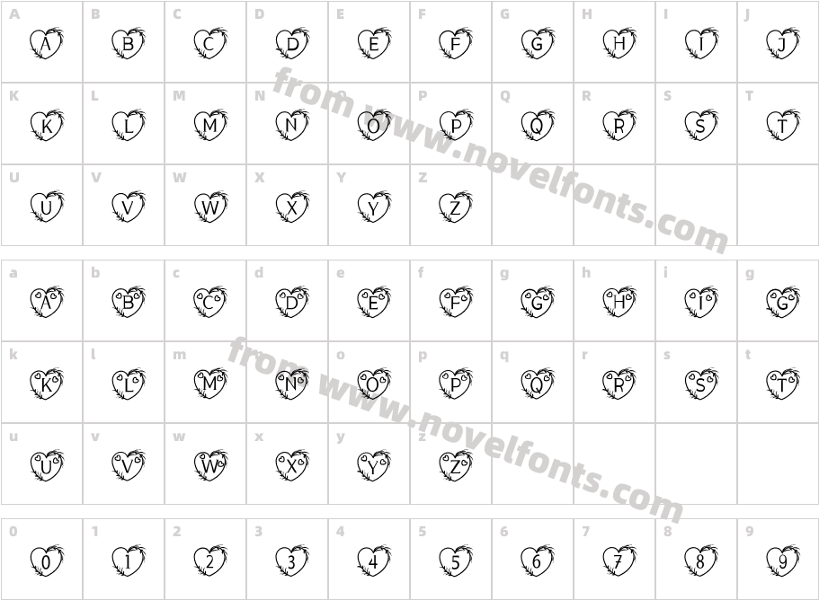 Monogram Sweet LoveCharacter Map