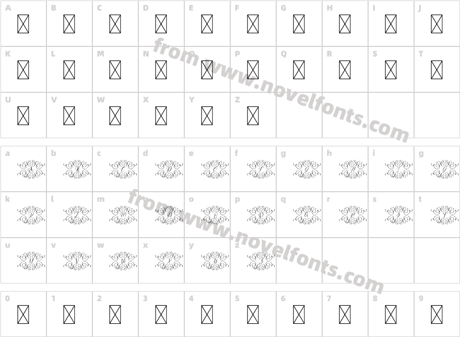 MonogramWeddingRegularCharacter Map