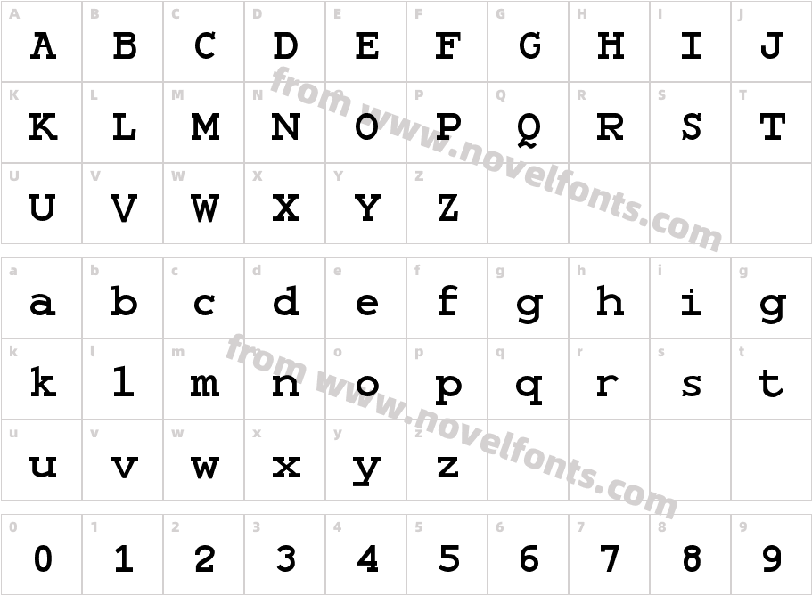 Monospace BoldCharacter Map