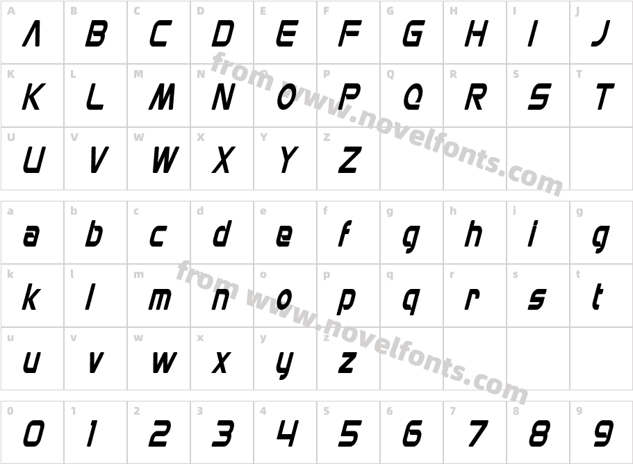 Mons Olympia Condensed Bold ItalicCharacter Map