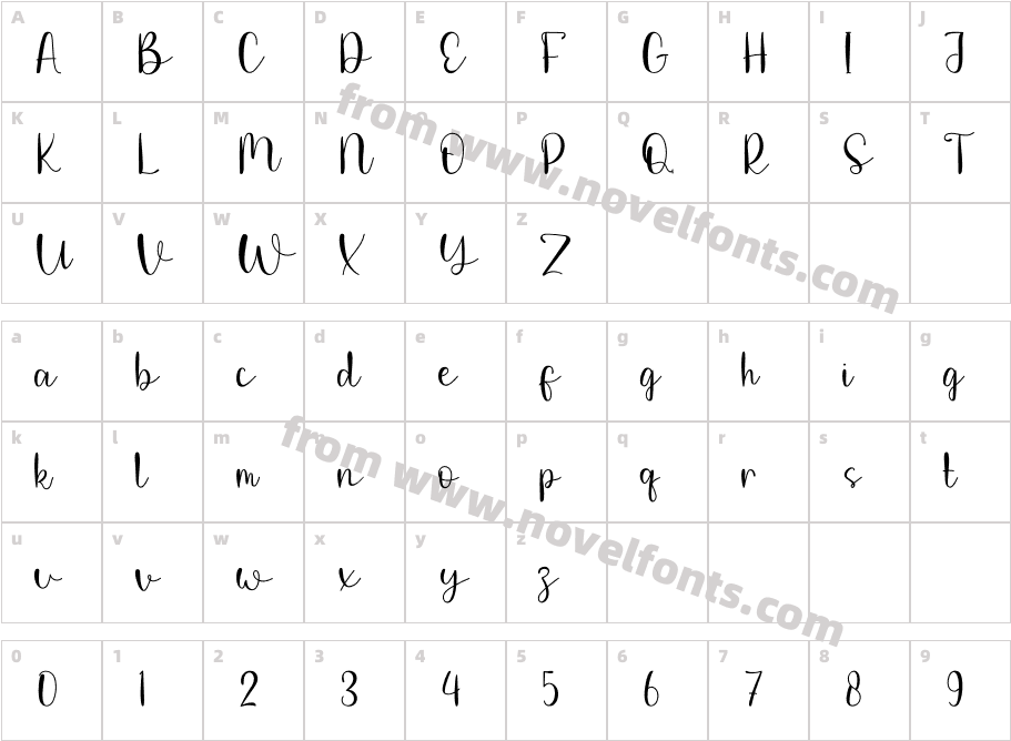 MontanaRegularCharacter Map