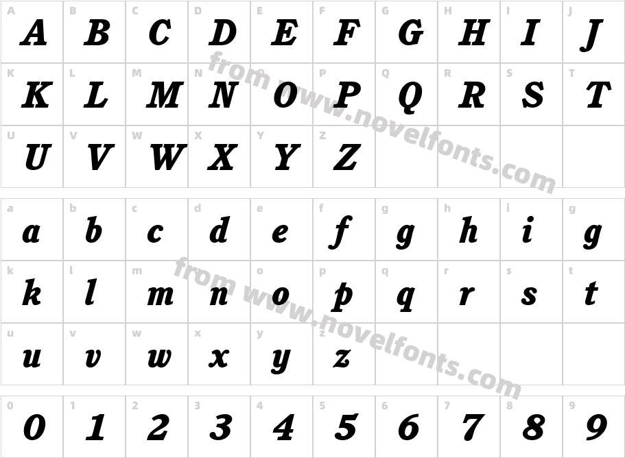 CushingItcTEEHea ItalicCharacter Map