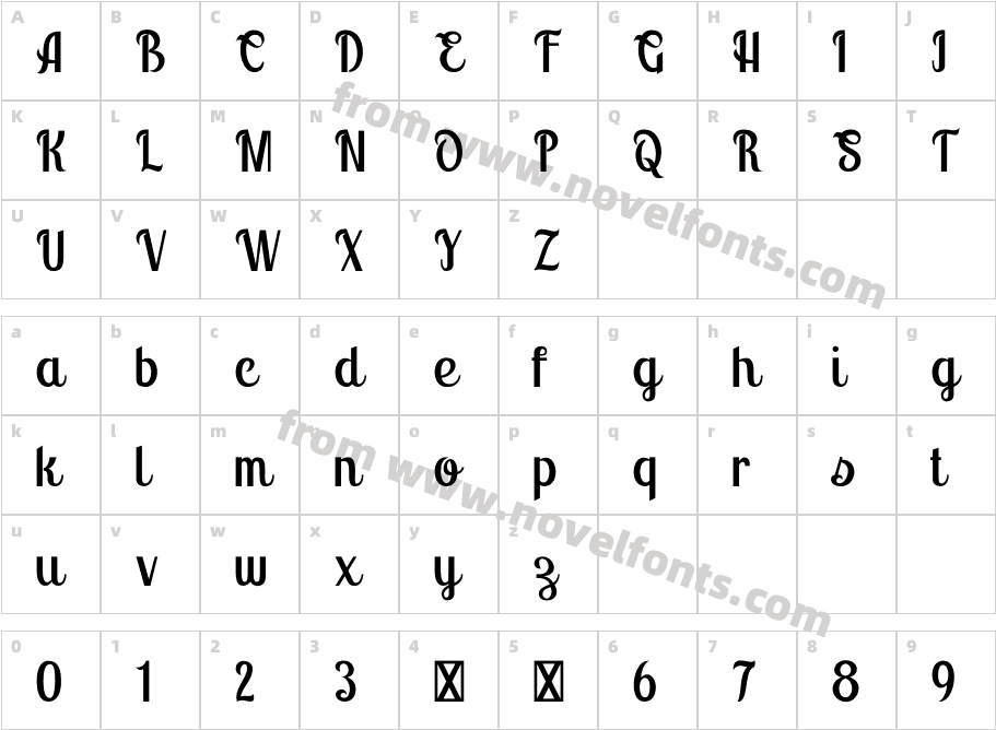 Montello DEMO RegularCharacter Map