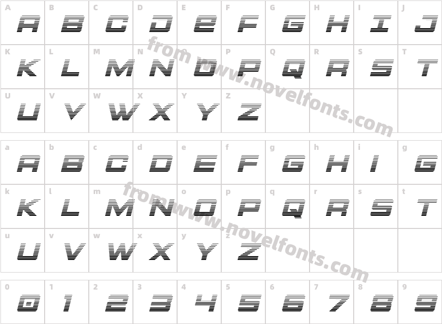 Montroc Gradient ItalicCharacter Map