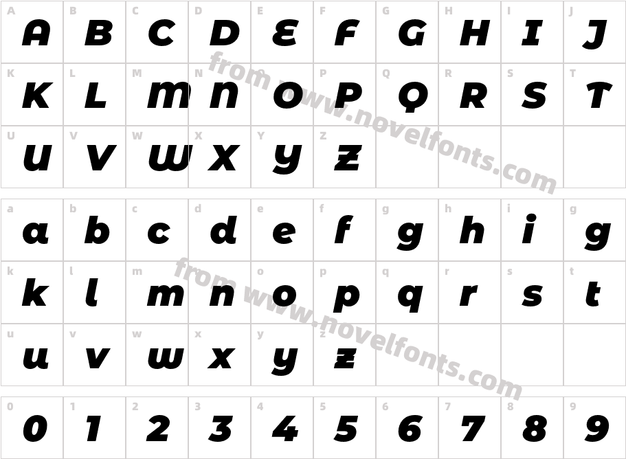 Montserrat Alternates Black ItalicCharacter Map