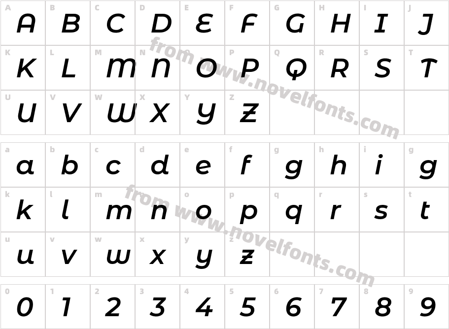 Montserrat Alternates SemiBold ItalicCharacter Map