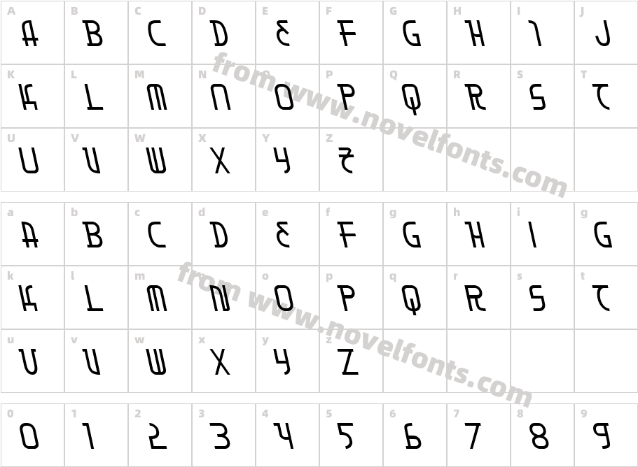 Moon Dart LeftalicCharacter Map