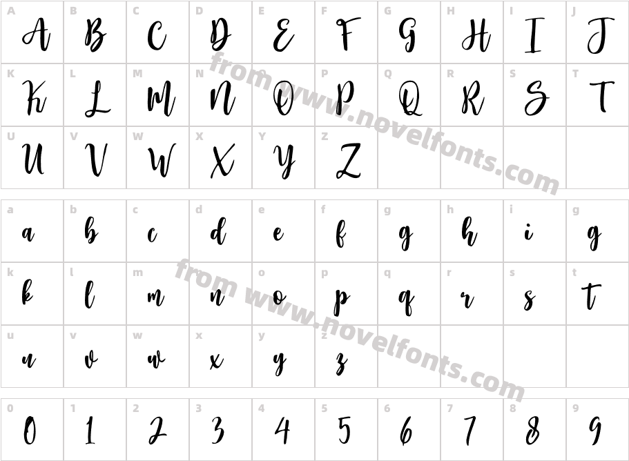 Moonlite ScriptCharacter Map