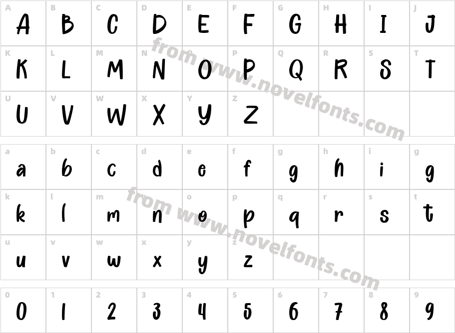 Moonview RegularCharacter Map