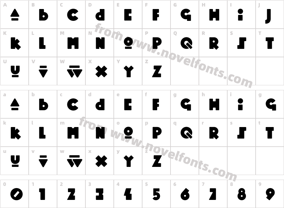 Mopster-RegularCharacter Map