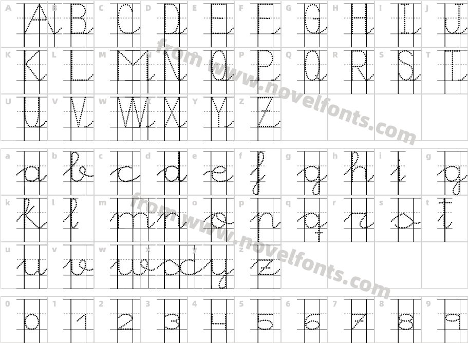 MorasoftcuadrospuntosligadoCharacter Map