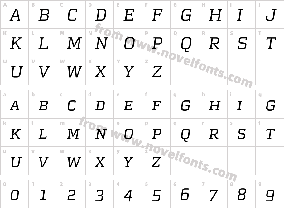 MorganAvec-ItalicExpertCharacter Map