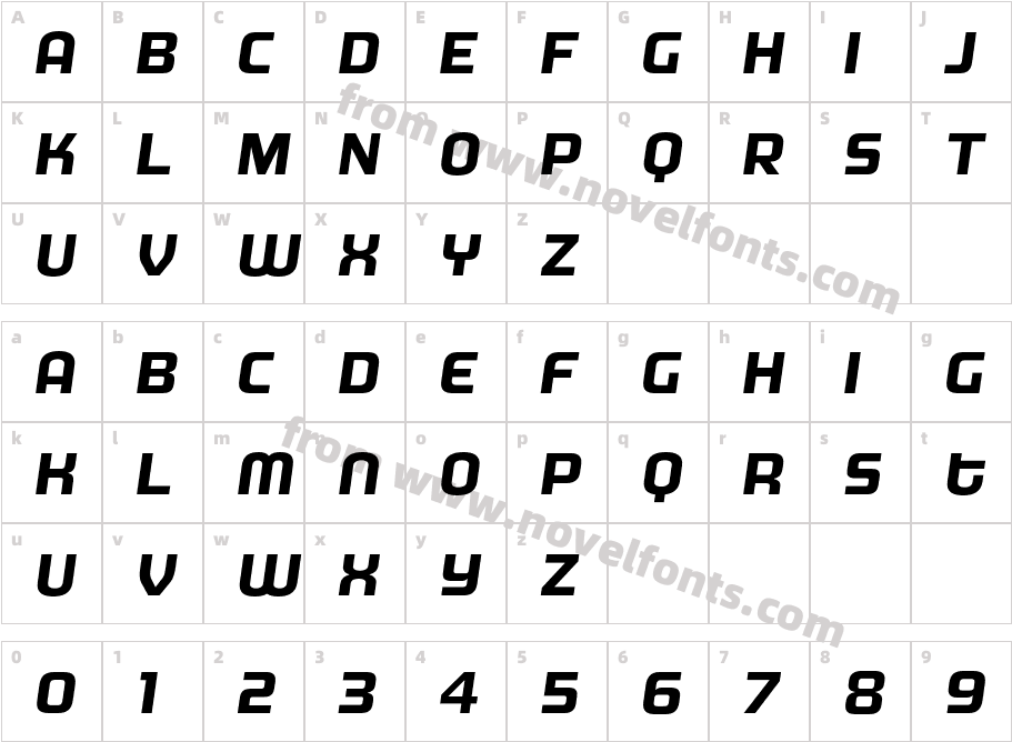 MorganBig-BoldItalicCharacter Map