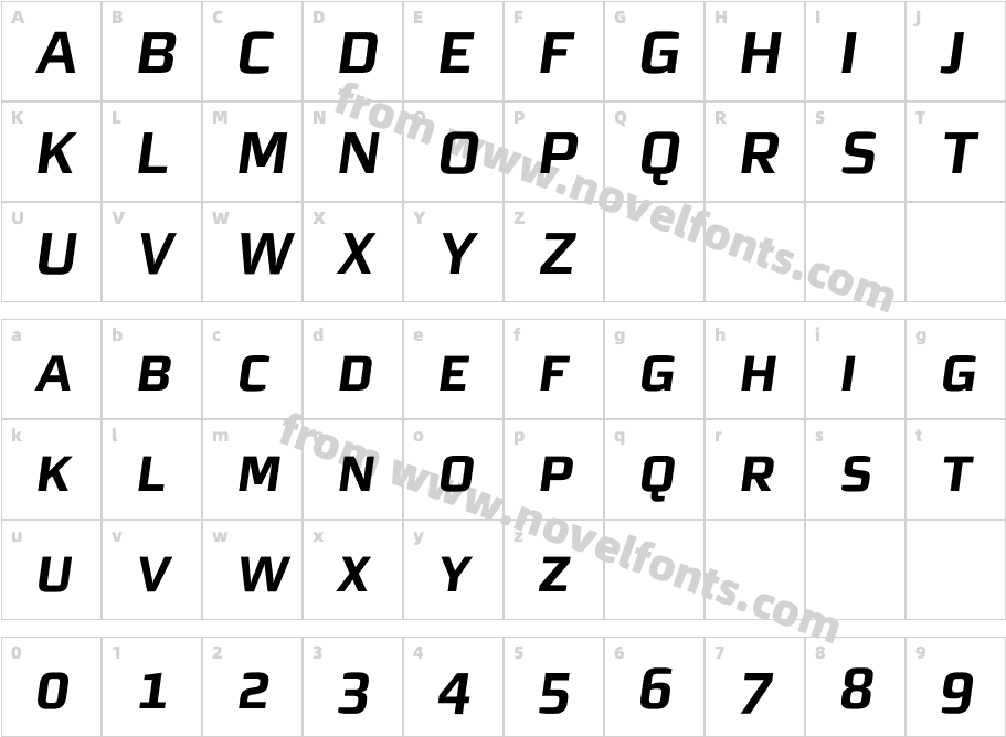 MorganSnExpert-BoldObliqueCharacter Map