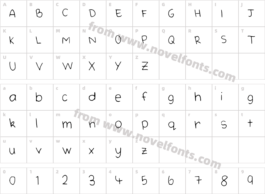 CuteHandWritingCharacter Map