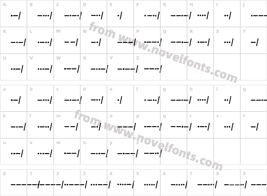 Morso kodeCharacter Map