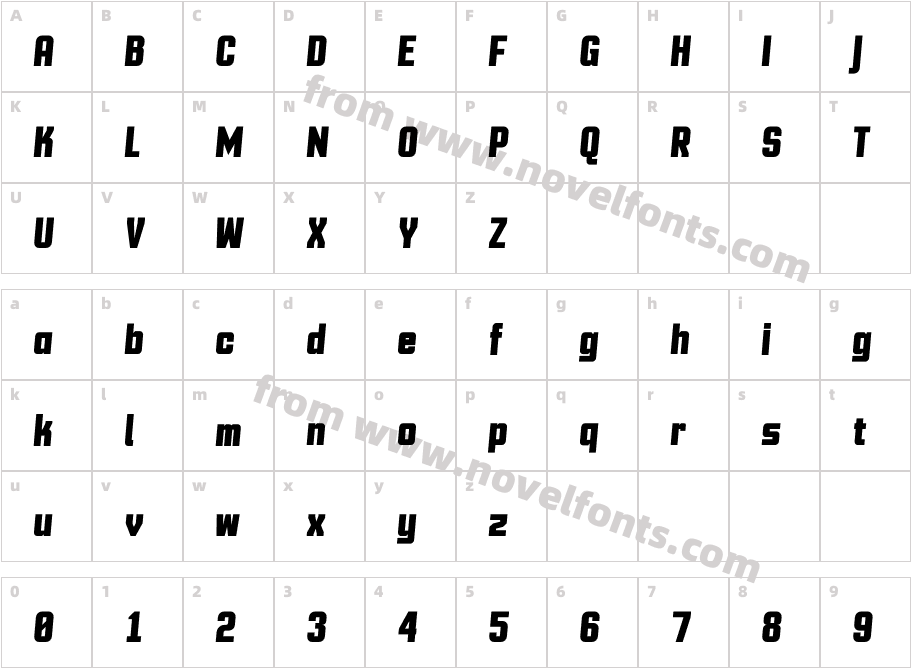 Motion Control Bold ItalicCharacter Map