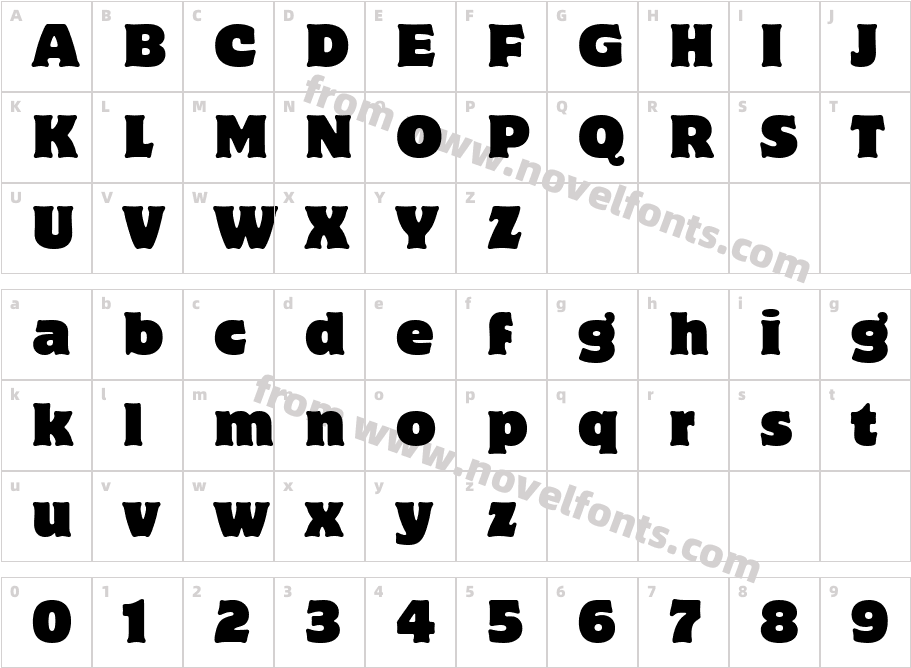 Motter Corpus ITC TTCharacter Map