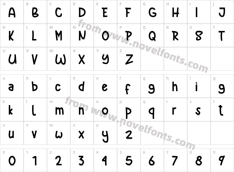 CutlineRegularCharacter Map