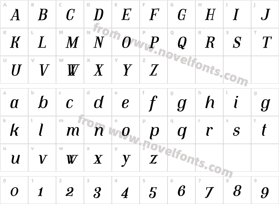 Mount Italic PERSONAL USE ONLYCharacter Map