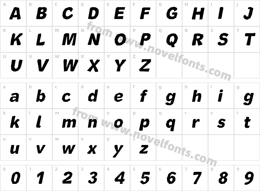 Cutrims ItalicCharacter Map