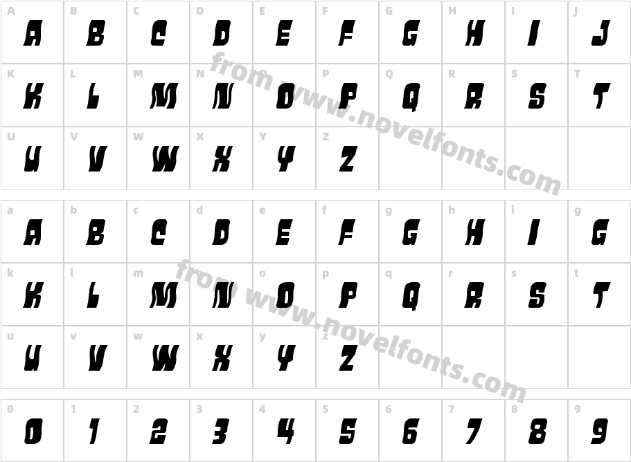 Movie Monster Wavy ItalicCharacter Map