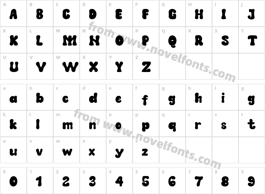 Mozaquen RegularCharacter Map