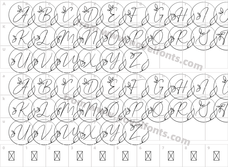 Mrs Alexandra MonogramCharacter Map