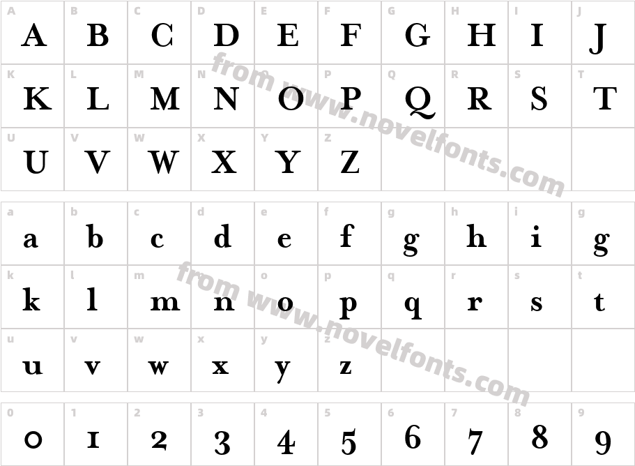 MrsEavesBold BoldCharacter Map