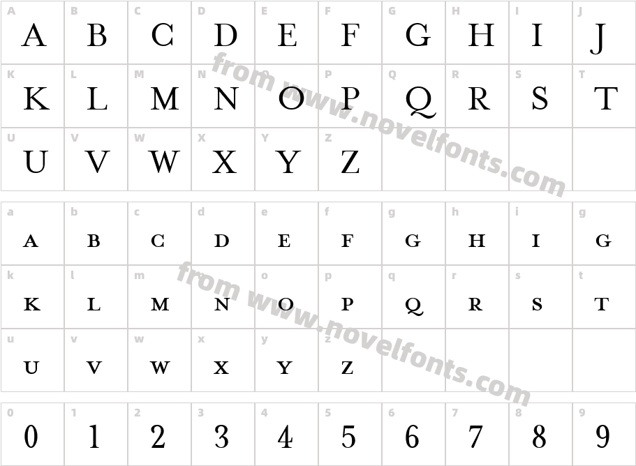 MrsEavesPetiteCaps RegularCharacter Map