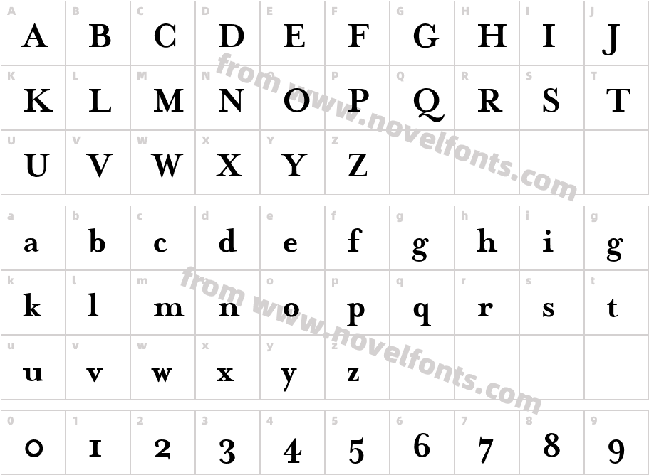 MrsEavesSmartLig-BoldCharacter Map