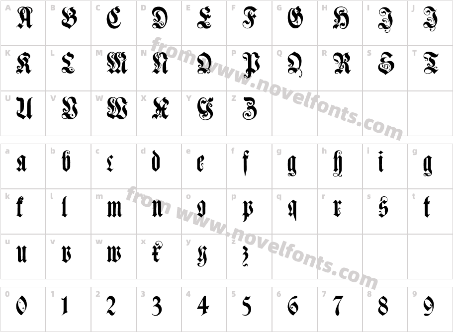 MuenchnerFrakturCharacter Map