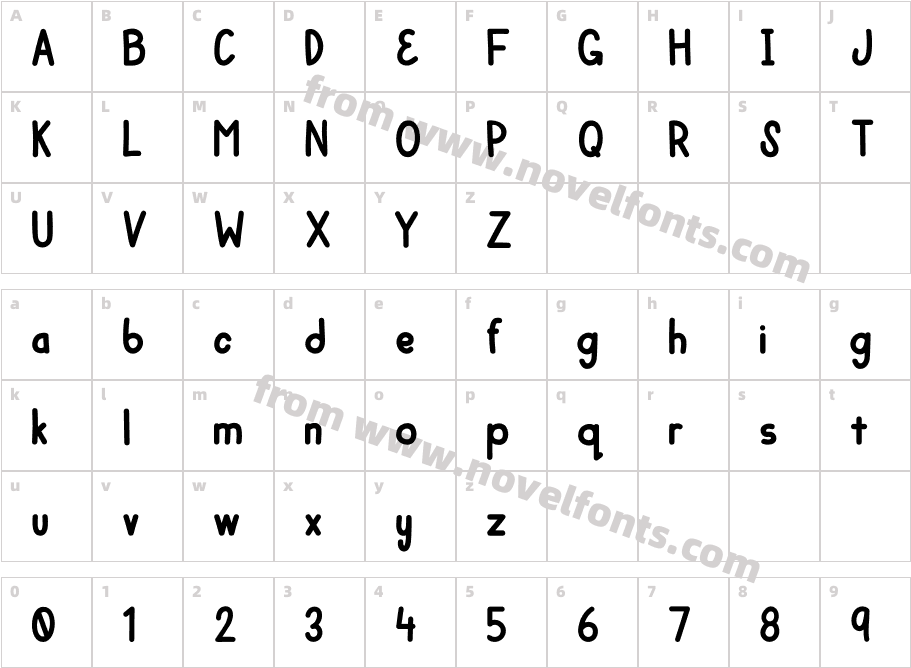 MulbenaRegularCharacter Map