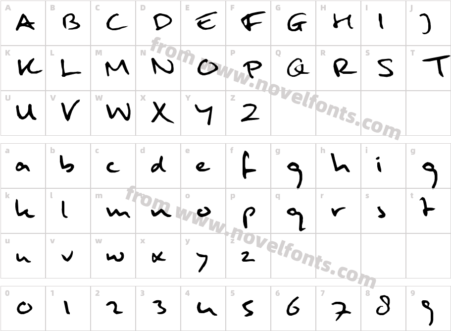 Mulder handwritingCharacter Map