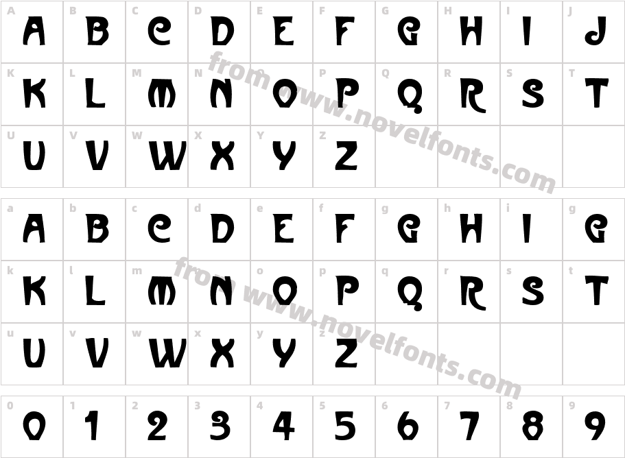 MullinsCaps BoldCharacter Map