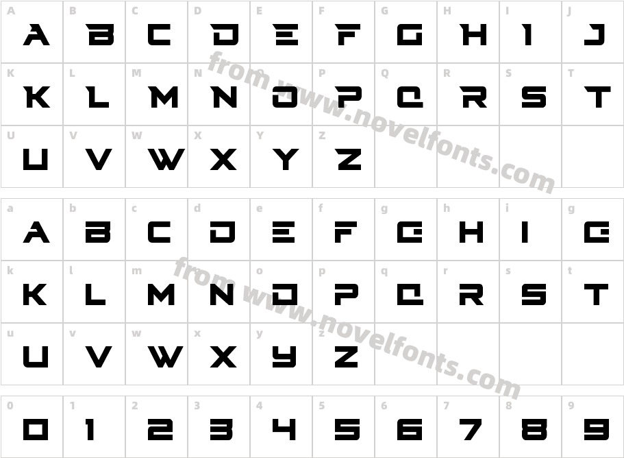 Cyberdyne CondensedCharacter Map