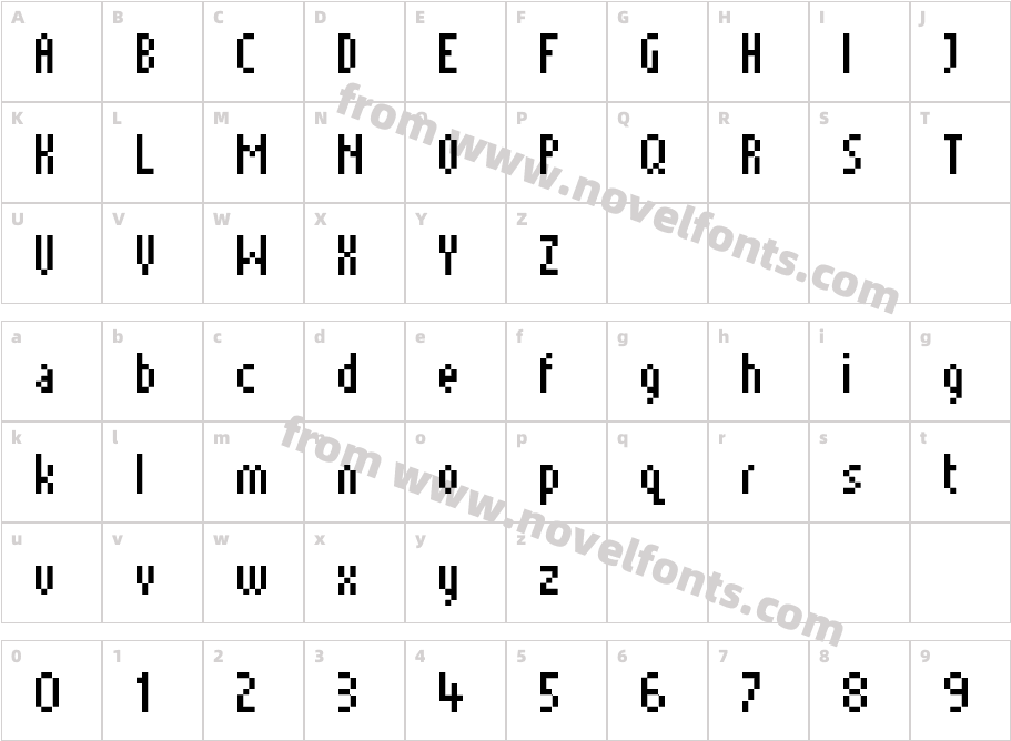 Munro NarrowCharacter Map