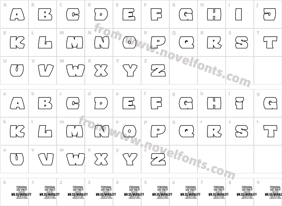 Murality PERSONAL USE ONLY OutlineCharacter Map