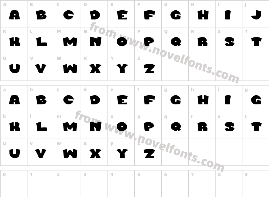 Murder Block BoldCharacter Map