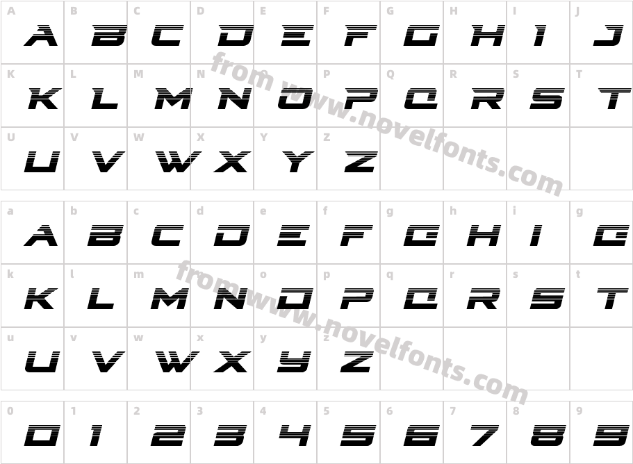 Cyberdyne Halftone ItalicCharacter Map