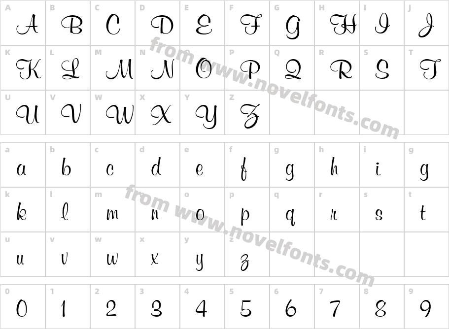 Murray Hill Bold BTCharacter Map