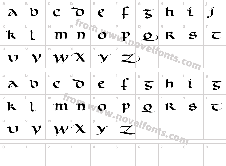 Murray UncialCharacter Map