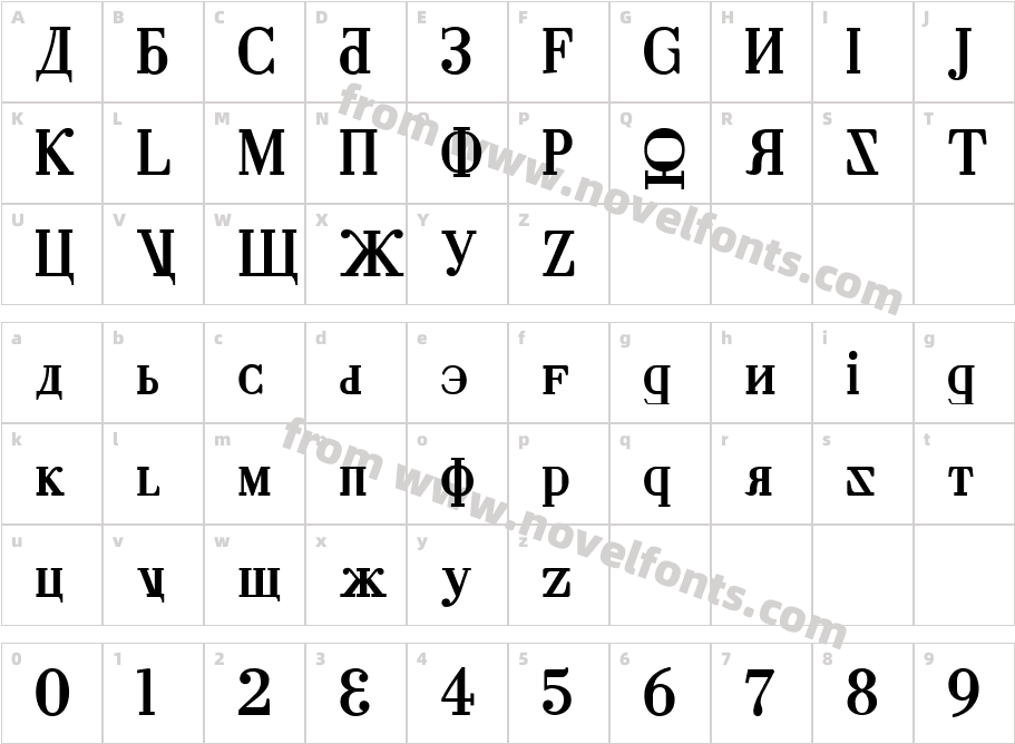 Cyberia BoldCharacter Map