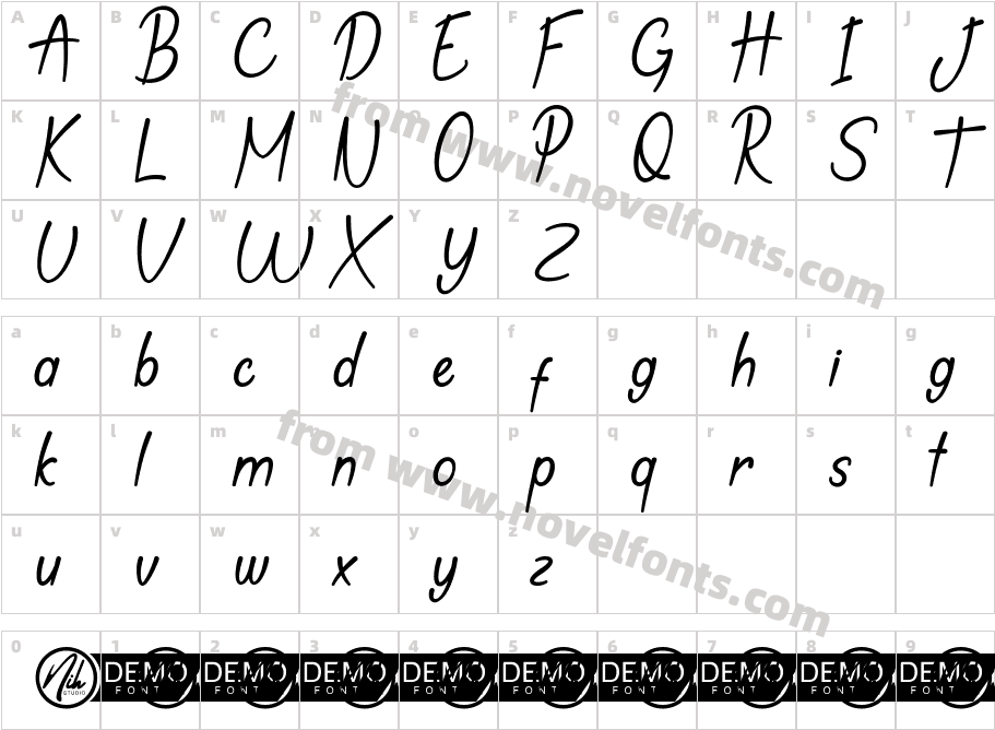 My Note Demo ItalicCharacter Map