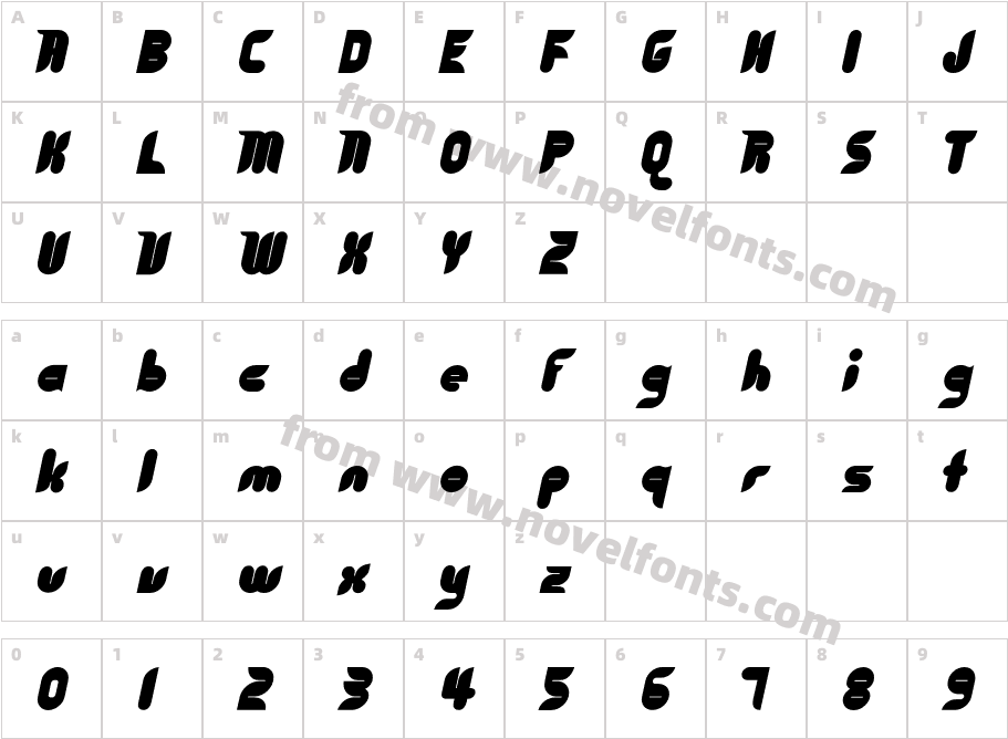 Cyberotica ExtraBoldCharacter Map