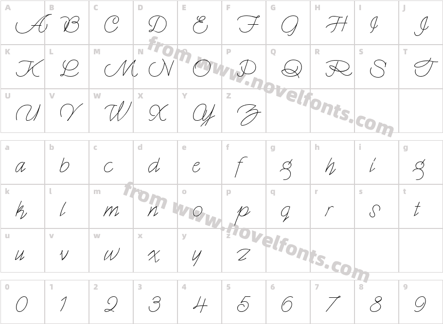 MyDearWatsonNF  MediumCharacter Map