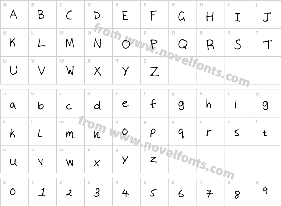 MyHandwritingCharacter Map