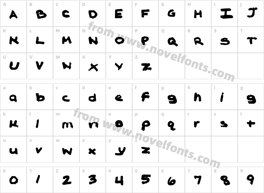 MyScriptFontAdrioneCharacter Map