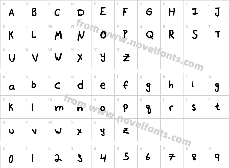 My_First_Font_EverCharacter Map