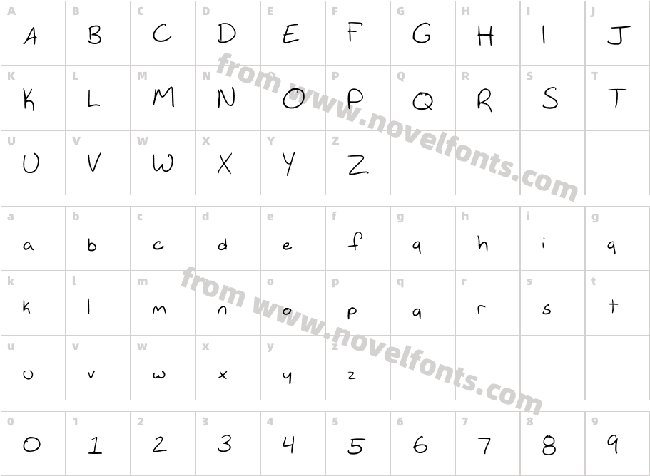 My_HandwritingCharacter Map